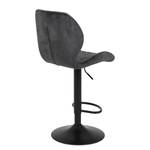 Chaises de bar Ripley (lot de 2) Microfibre / Acier - Anthracite - Anthracite - Velours