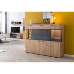 Highboard Ambato I oudhouten look/zwart - Eikenhoutlook Artisan