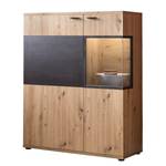 Highboard Ambato oudhouten look/zwart - Scharnieren rechts