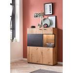 Highboard Ambato oudhouten look/zwart - Scharnieren rechts