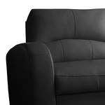Canapé d’angle Nilsia Imitation cuir - Cuir Mabel: Noir - Méridienne courte à droite (vue de face)