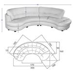 Ecksofa Komula Textil - Samt Onoli: Antikgrün - Ottomane davorstehend rechts