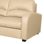 Ecksofa Nilsia Echtleder Mabel: Warmes Beige - Longchair davorstehend links