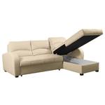 Ecksofa Nilsia Kunstleder Solis: Beige - Longchair davorstehend rechts