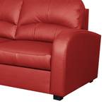 Ecksofa Nilsia Echtleder Mabel: Rot - Longchair davorstehend links