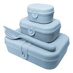 Lunchbox incl. set bestek Pascal Ready polypropeen - blauw - Blauw