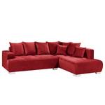 Ecksofa Savon Microfaser Faria: Rot - Longchair davorstehend rechts