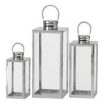 Lanternes Caruso (lot de 3) Acier inoxydable - Argenté