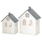 Maison à bougies Kaprun (lot de 2) Fer - Blanc