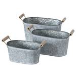 Cache-pots Silene (lot de 3) Fer - Gris