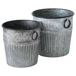 Cache-pots Augusta II (lot de 2) Zinc - Gris