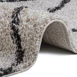 Hoogpolig vloerkleed Ylamaa kunstvezels - Crèmekleurig/zwart - 120 x 160 cm