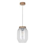 Hanglamp Vaso I transparant glas/massief eikenhout - 1 lichtbron