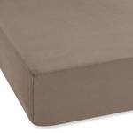 Drap-housse en flanelle Refibra Coton / Lyocell - Taupe - 160 x 200 cm