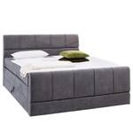 Lit boxspring Noris Gris - Textile - 181 x 113 x 213 cm