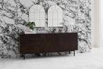 Sideboard Angun Akazie massiv / Metall - Akazie Dunkel / Schwarz