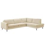 Ecksofa Monblanc Webstoff - Webstoff Velia: Creme - Ottomane davorstehend rechts