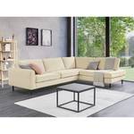 Ecksofa Monblanc Webstoff - Webstoff Velia: Creme - Ottomane davorstehend rechts