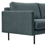 Hoekbank LANDOS met chaise longue Corduroy Licia: Marineblauw - Longchair vooraanzicht rechts