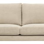 Ecksofa LANDOS mit Ottomane Cordstoff Licia: Sand - Ottomane davorstehend links