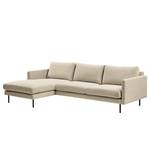 Ecksofa LANDOS mit Longchair Cordstoff Licia: Sand - Longchair davorstehend links