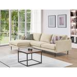 Ecksofa LANDOS mit Longchair Cordstoff Licia: Sand - Longchair davorstehend links