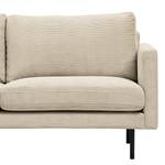 Ecksofa LANDOS mit Longchair Cordstoff Licia: Sand - Longchair davorstehend links