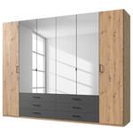 Drehtürenschrank Coventry Eiche Artisan Dekor / Anthrazit - Breite: 270 cm