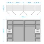 Drehtürenschrank Vegas Graphit / Eiche Dekor - Breite: 270 cm