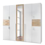 Armoire Vegas Blanc / Chêne - Largeur : 225 cm