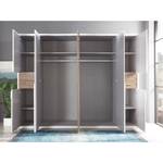 Armoire Vegas Blanc / Chêne - Largeur : 270 cm