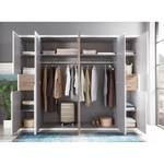 Armoire Vegas Blanc / Chêne - Largeur : 270 cm