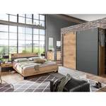 Schlafzimmer-Set Malmoe II (4-teilig) Eiche geplankt Dekor / Graphit - 160 x 200cm - Breite: 225 cm