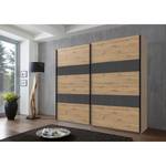 Schwebetürenschrank Altona II Eiche Dekor / Hochglanz Graphit - 270 x 208 cm