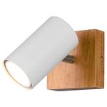 Plafondlamp Marley I ijzer/massief eikenhout - Wit - Aantal lichtbronnen: 1