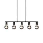 Hanglamp Vannes ijzer - Zwart - Aantal lichtbronnen: 5