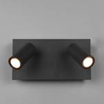 LED-wandlamp Tunga III aluminium - 2 lichtbronnen - Zwart