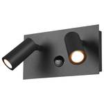 LED-wandlamp Tunga IV aluminium - 2 lichtbronnen - Zwart