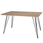 Bureau Unieux Grof gezaagd eikenhouten look - Breedte: 160 cm - Zwart