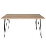 Bureau Unieux Grof gezaagd eikenhouten look - Breedte: 160 cm - Zwart