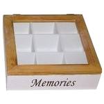 Box Provence Memories transparant glas/sparrenhout - wit