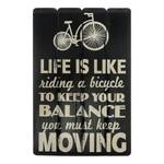 Schild Life is like riding a bicycle Eukalyptus - Schwarz / Weiß