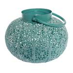 Lanterne orientale Jawa Fer - Turquoise - Diamètre : 23 cm