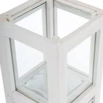 Lantaarn Hedra transparant glas/wilgenhout - antiek wit