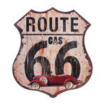 Schild Route 66 Gas Eisen - Beige