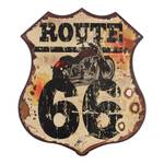 Schild Route 66 Eisen - Beige