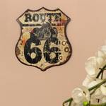 Schild Route 66 Eisen - Beige