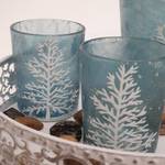 Teelichthalterset Frozen Milchglas / Acrylglas - Türkis