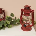 Lanterne LED Teje Verre transparent / Fer - Rouge antique