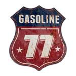 Schild Gasoline 77 Eisen - Rot